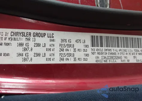 2014 Jeep Compass Limited из США, поврежденный, VIN 1C4NJDCB9ED528403